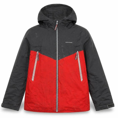 Craghoppers Boys Black Red Waterproof Parka, 11-12 Years