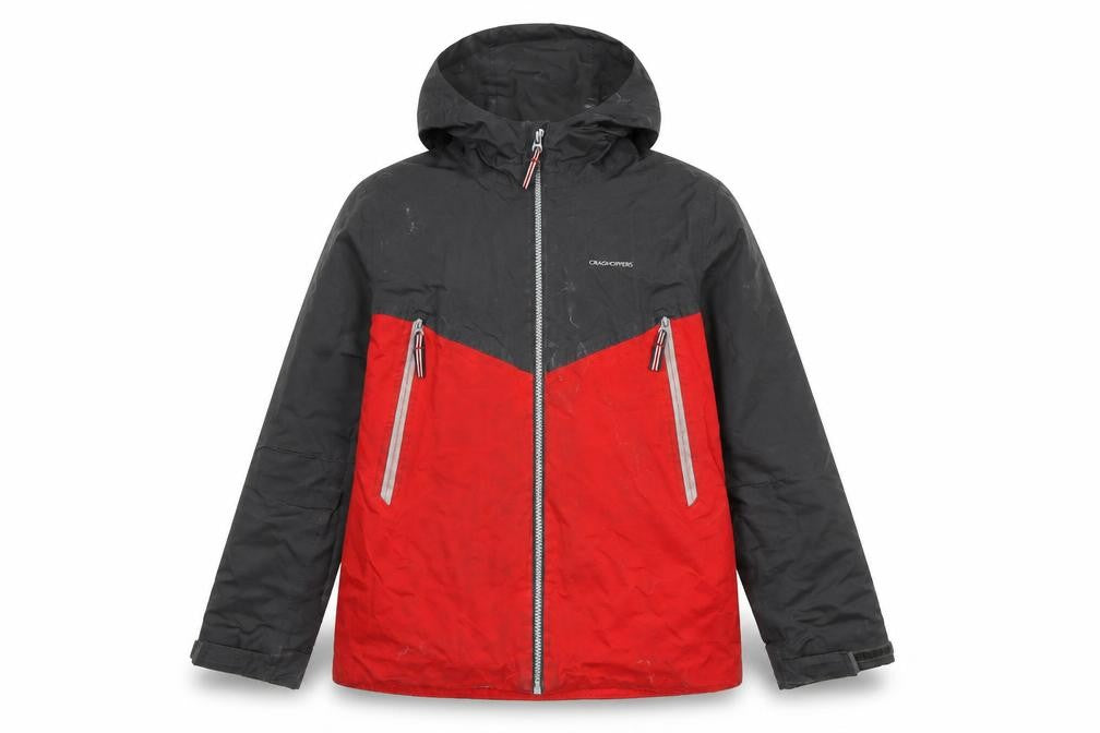 Craghoppers Boys Black Red Waterproof Parka, 11-12 Years