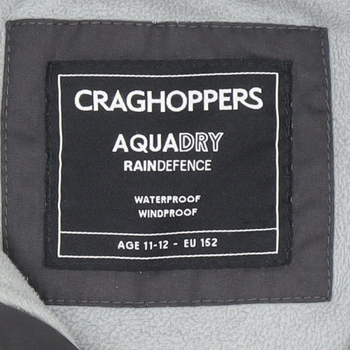 Craghoppers Boys Black Red Waterproof Parka, 11-12 Years