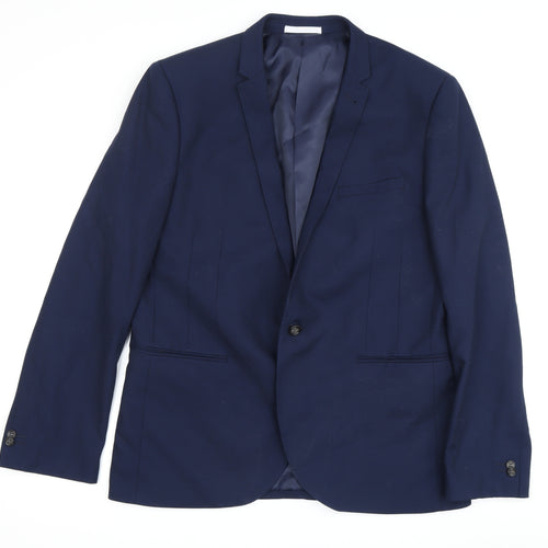 Moss London Men's Blue Slim Fit Blazer 44R