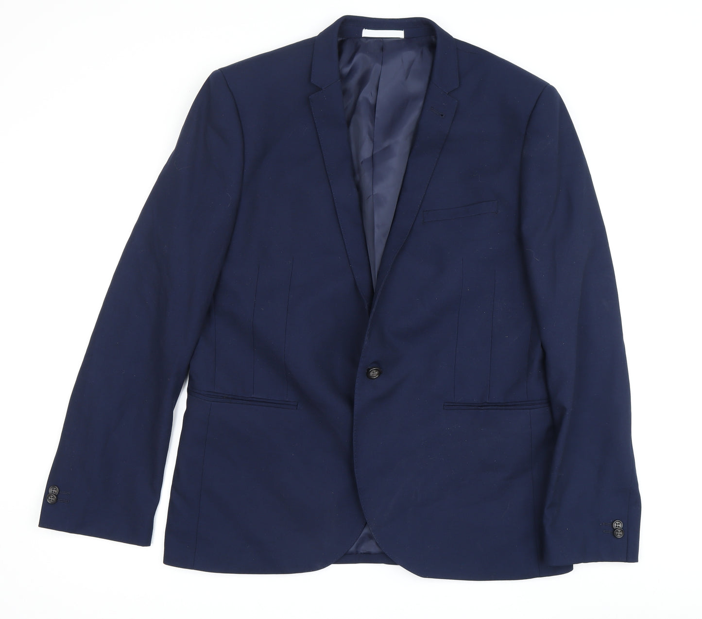 Moss London Men's Blue Slim Fit Blazer 44R