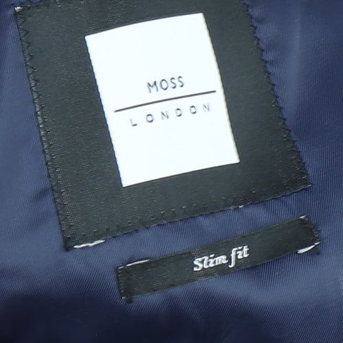 Moss London Men's Blue Slim Fit Blazer 44R