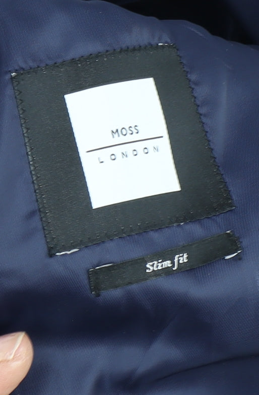 Moss London Men's Blue Slim Fit Blazer 44R