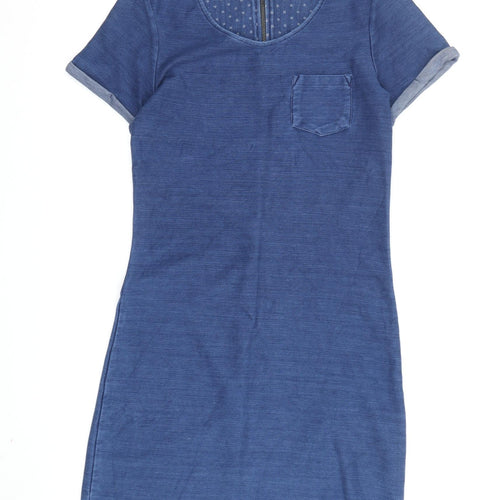 FatFace Women's Blue Knee Length T-Shirt Dress, Size 6