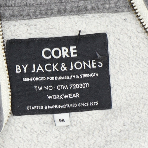 Jack & Jones Men's Grey Full Zip Hoodie M