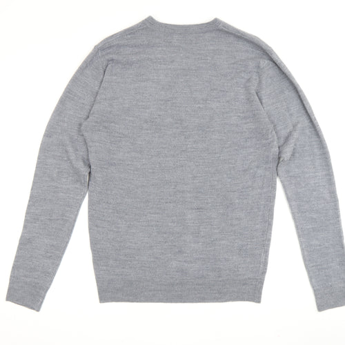Jeff Banks Men's Grey V-Neck Knit Pullover Jumper S