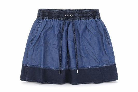 Front view of Karen Millen Women's Blue Denim Mini Skirt UK 6