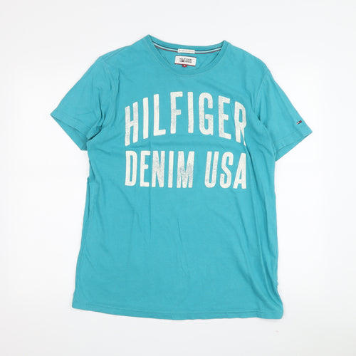 Tommy Hilfiger Men's Blue Graphic Print T-Shirt M