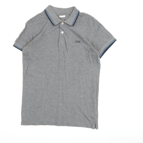 Jack & Jones Men's Grey Polo Shirt Size L