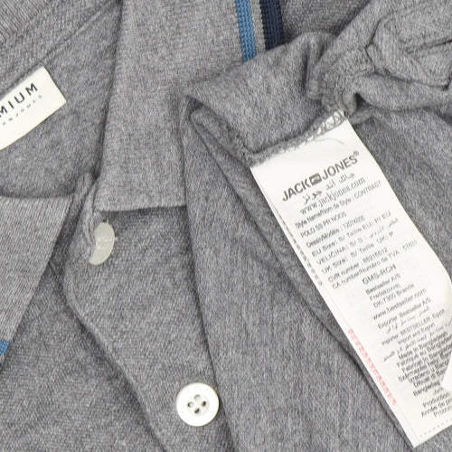Jack & Jones Men's Grey Polo Shirt Size L