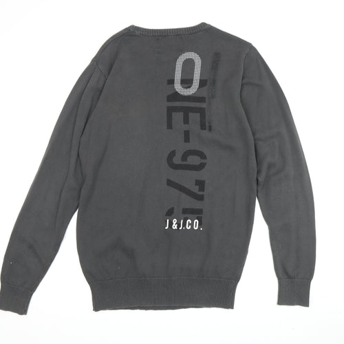 Jack & Jones Men's Black S Jumper, Logo Pullover
