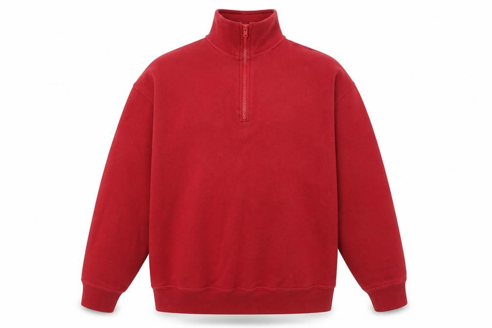 Front view of Glenmuir Men's Red 1/4 Zip Sweatshirt M