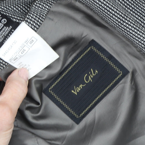 Van Gils Men's Grey Blazer 42S Check Formal Jacket