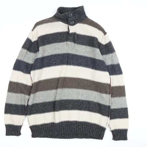 Mantaray Men's Multicoloured Striped Pullover Jumper, M