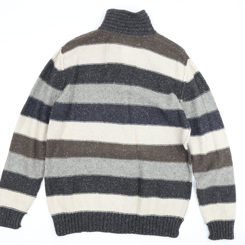 Mantaray Men's Multicoloured Striped Pullover Jumper, M