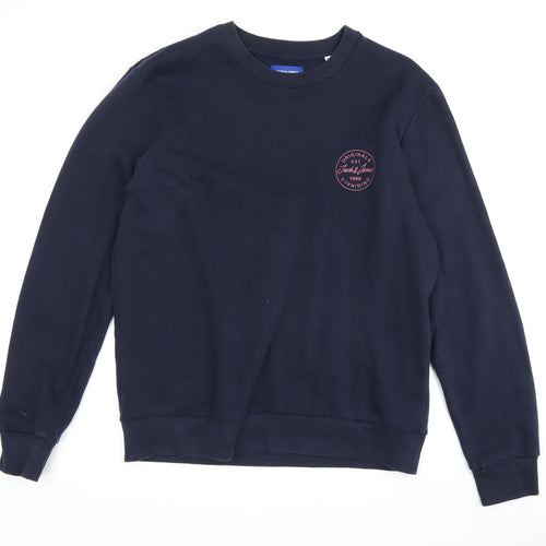 Jack & Jones Men's Blue Logo Sweatshirt S Pullover