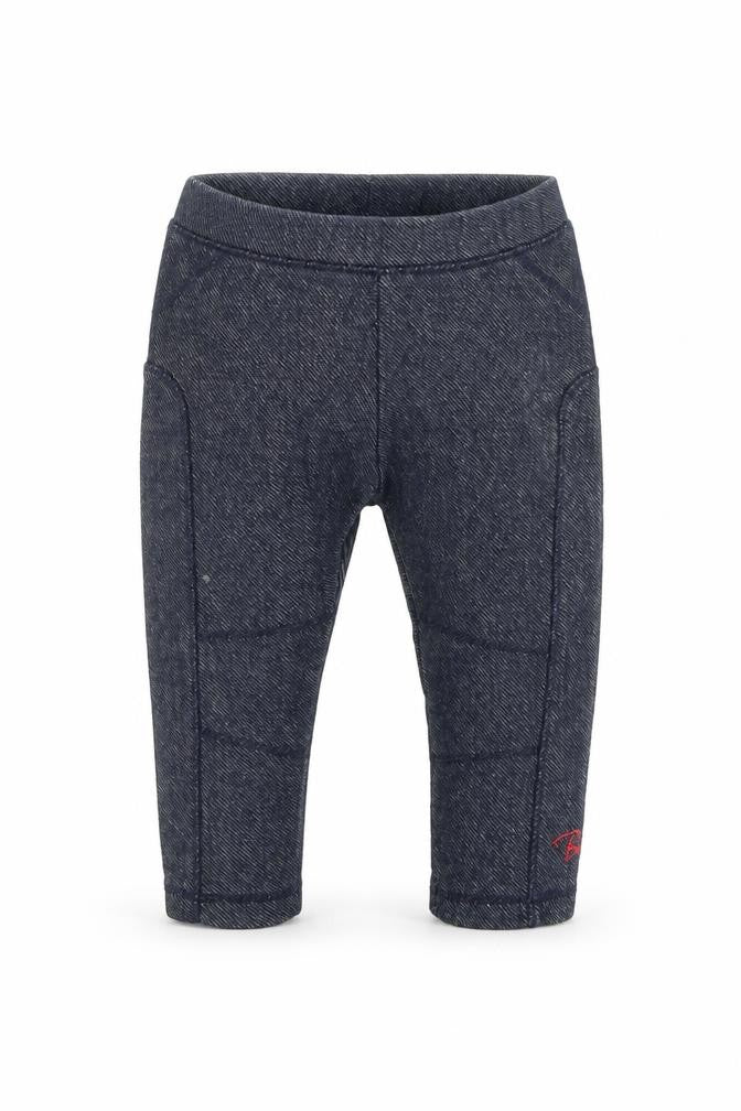 Front view of Baker by Ted Baker unisex blue jogger leggings, 6-9 months
