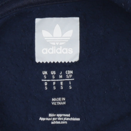 Adidas Men's Blue Pullover Hoodie S with Logo Graphic