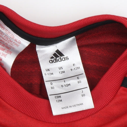 Adidas Unisex Baby Red Football Jersey 9-12 Months