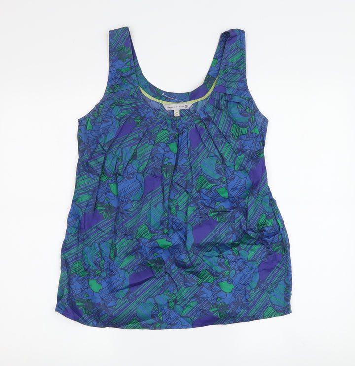 Climb High Women's Blue Green Floral Tank Top, Size 8