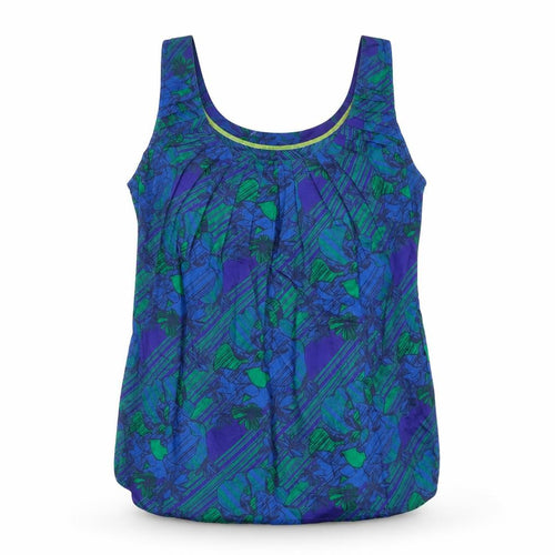 Climb High Women's Blue Green Floral Tank Top, Size 8
