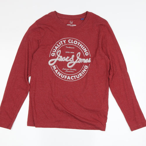 Jack & Jones Boys Red Logo Long Sleeve T-Shirt, Size 12 Years