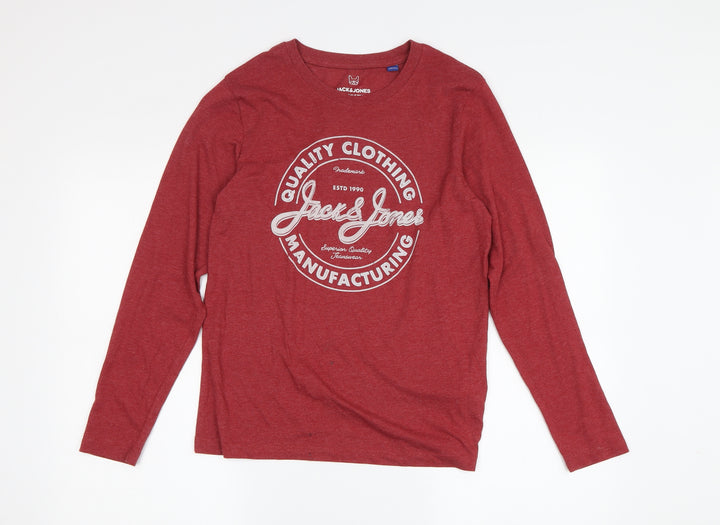 Jack & Jones Boys Red Logo Long Sleeve T-Shirt, Size 12 Years