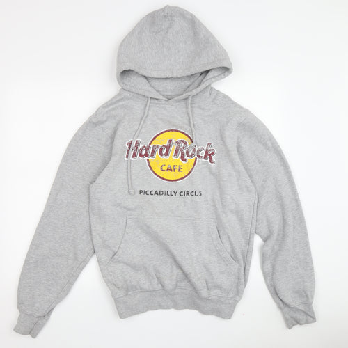 Hard Rock Unisex Grey Hoodie M Pullover Music Logo