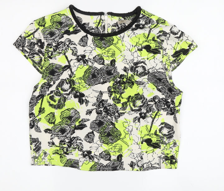 Guess Women's Multicoloured Floral Cropped Blouse M