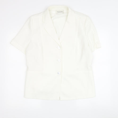 Eastex Women's White Blazer Size 16 with Button Accents