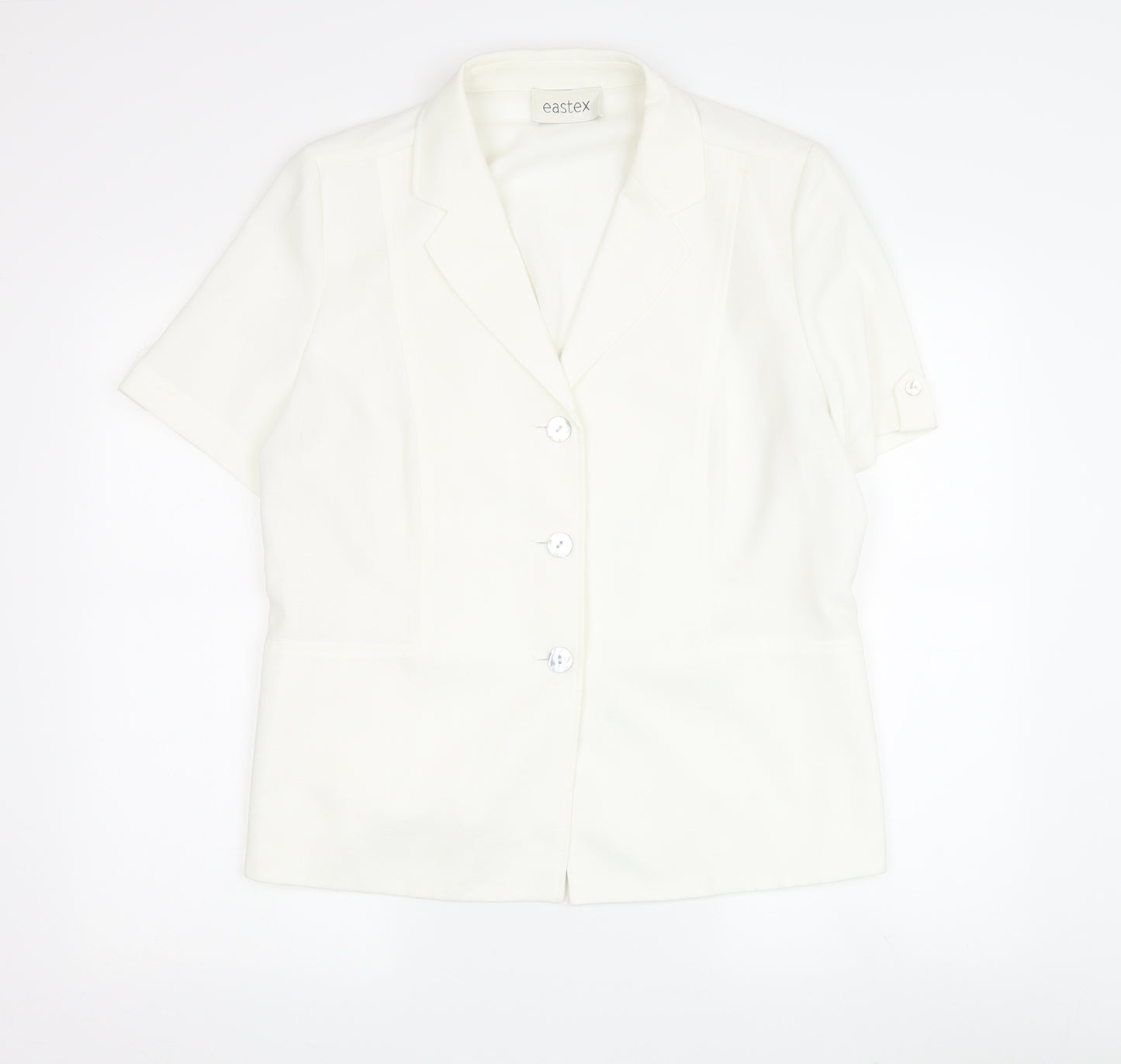 Eastex Women's White Blazer Size 16 with Button Accents