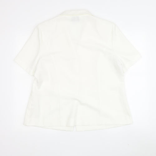 Eastex Women's White Blazer Size 16 with Button Accents