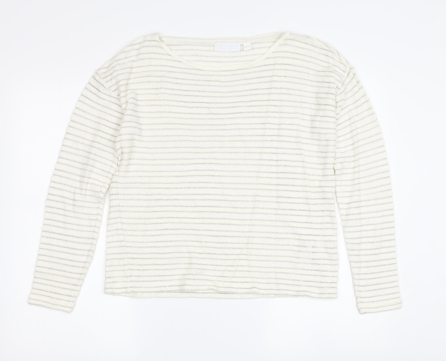 The White Company Women's Ivory Striped Knit Sweater Size 8