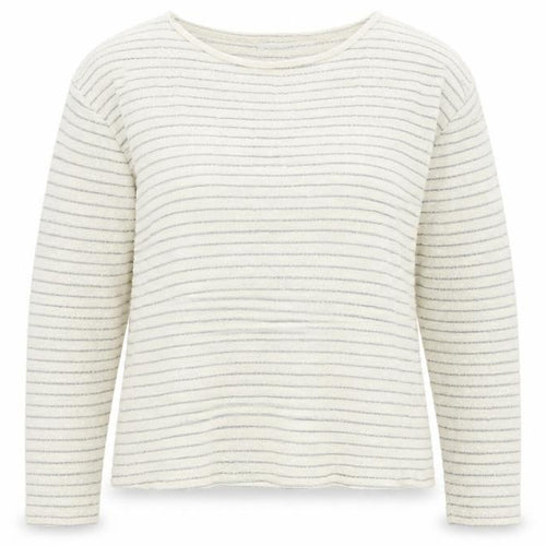 The White Company Women's Ivory Striped Knit Sweater Size 8