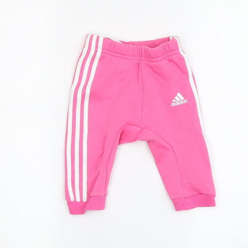 Adidas Unisex Pink Jogger Trousers for 3-6 Months