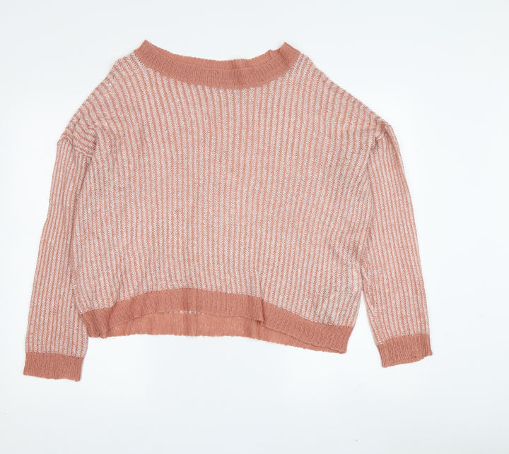 Jacqueline de Yong Women's Pink Boat Neck Pullover M