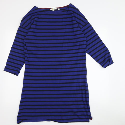 Boden Women's Blue Striped 3/4 Sleeve Dress