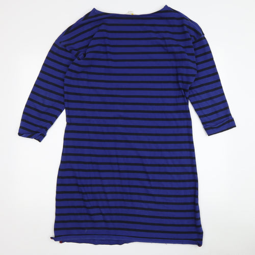 Boden Women's Blue Striped 3/4 Sleeve Dress