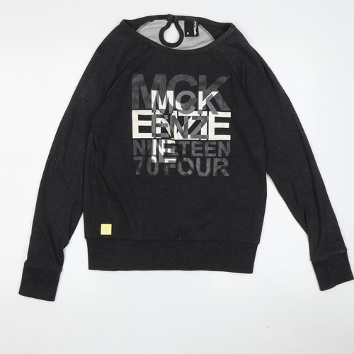 McKenzie Unisex Black Logo Sweatshirt Size 8