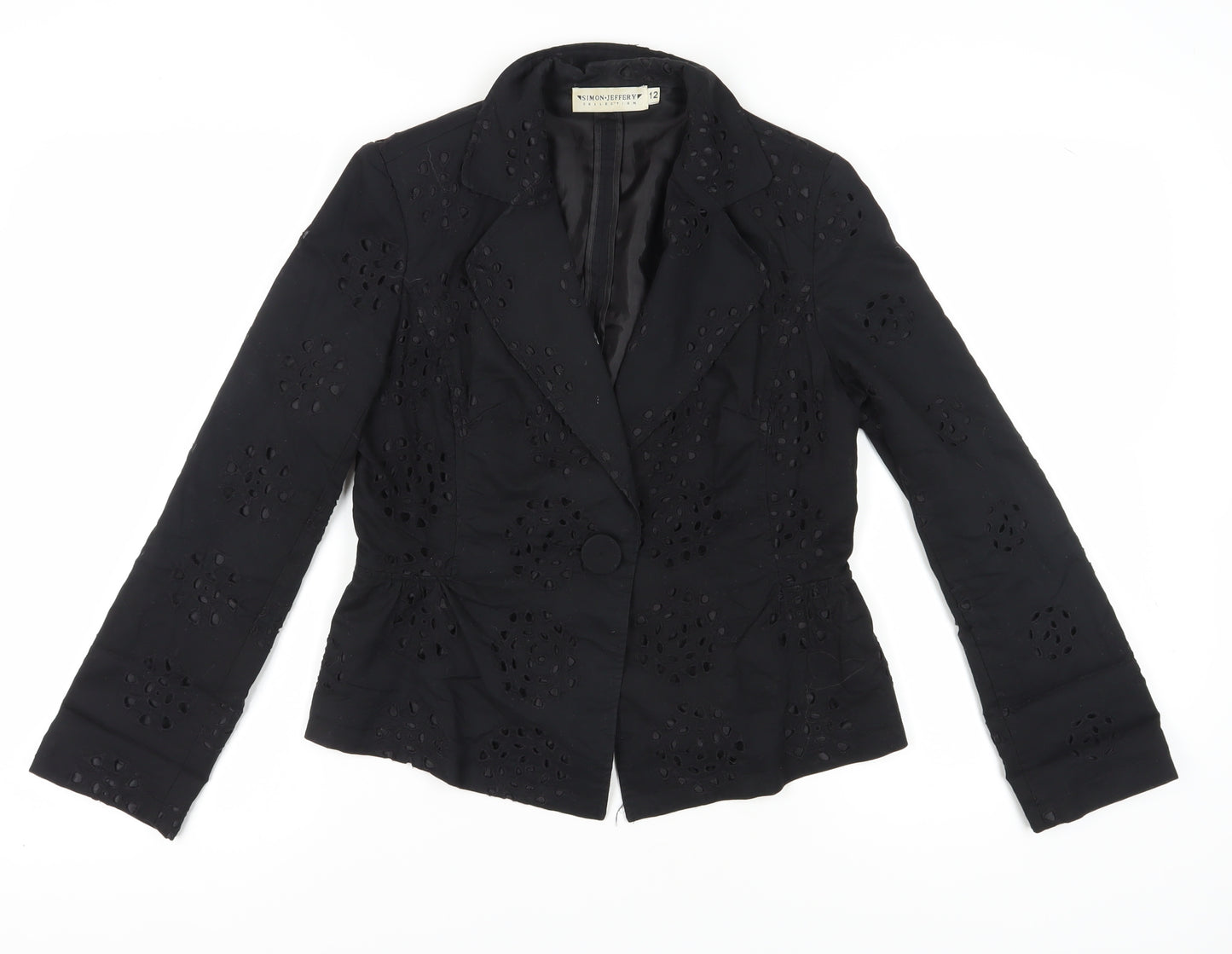 Simon Jeffery Women's Black Blazer Jacket Size 12