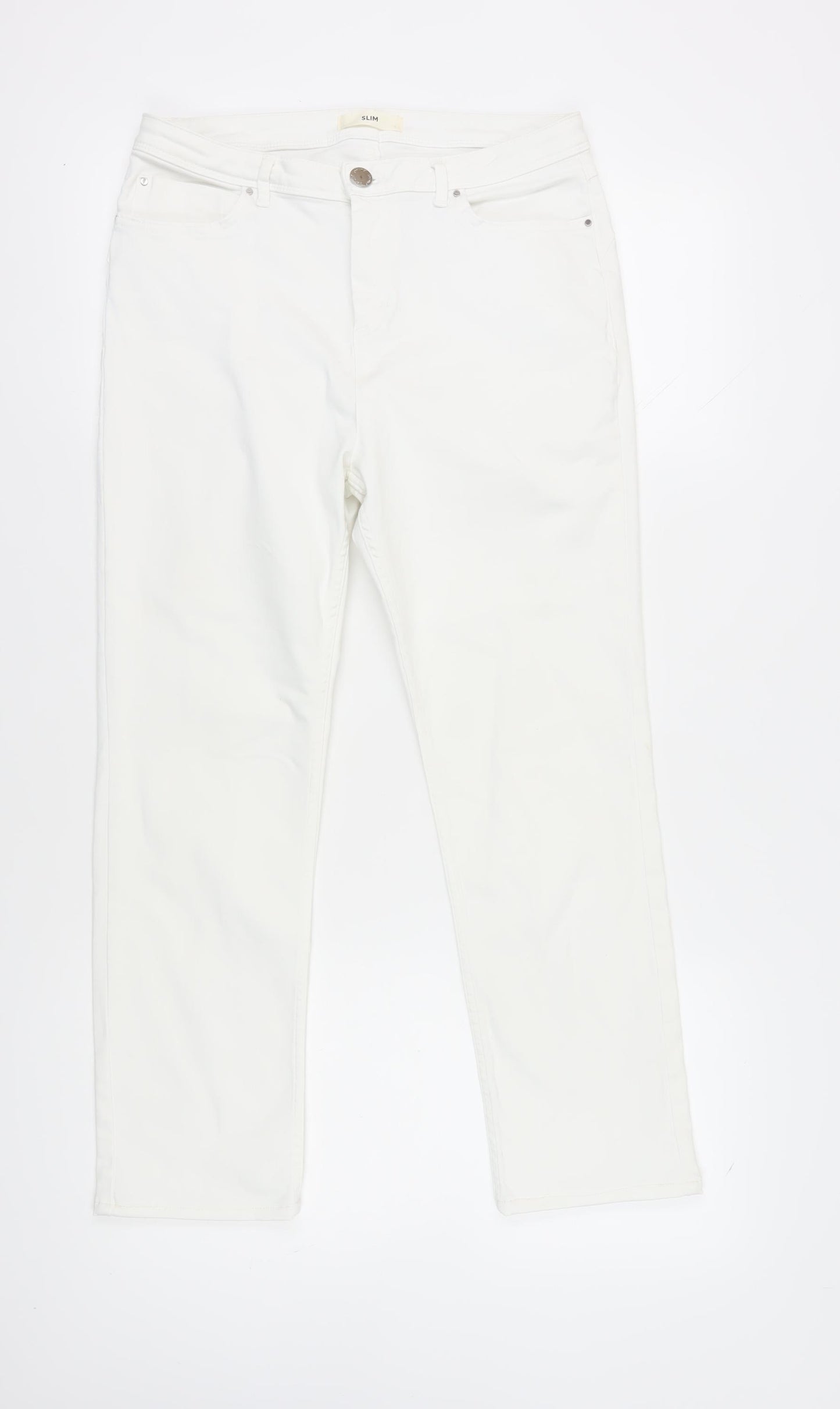 Marks and Spencer Women's White Slim Straight Jeans