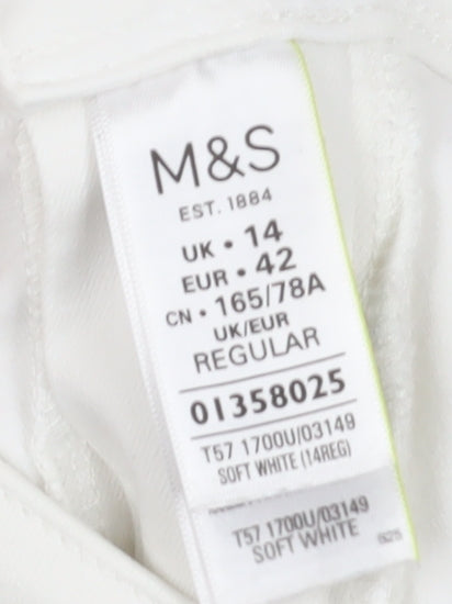 Marks and Spencer Women's White Slim Straight Jeans