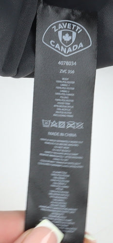 Zavetti Canada Men's Grey Puffer Jacket with Fur Hood, Size L