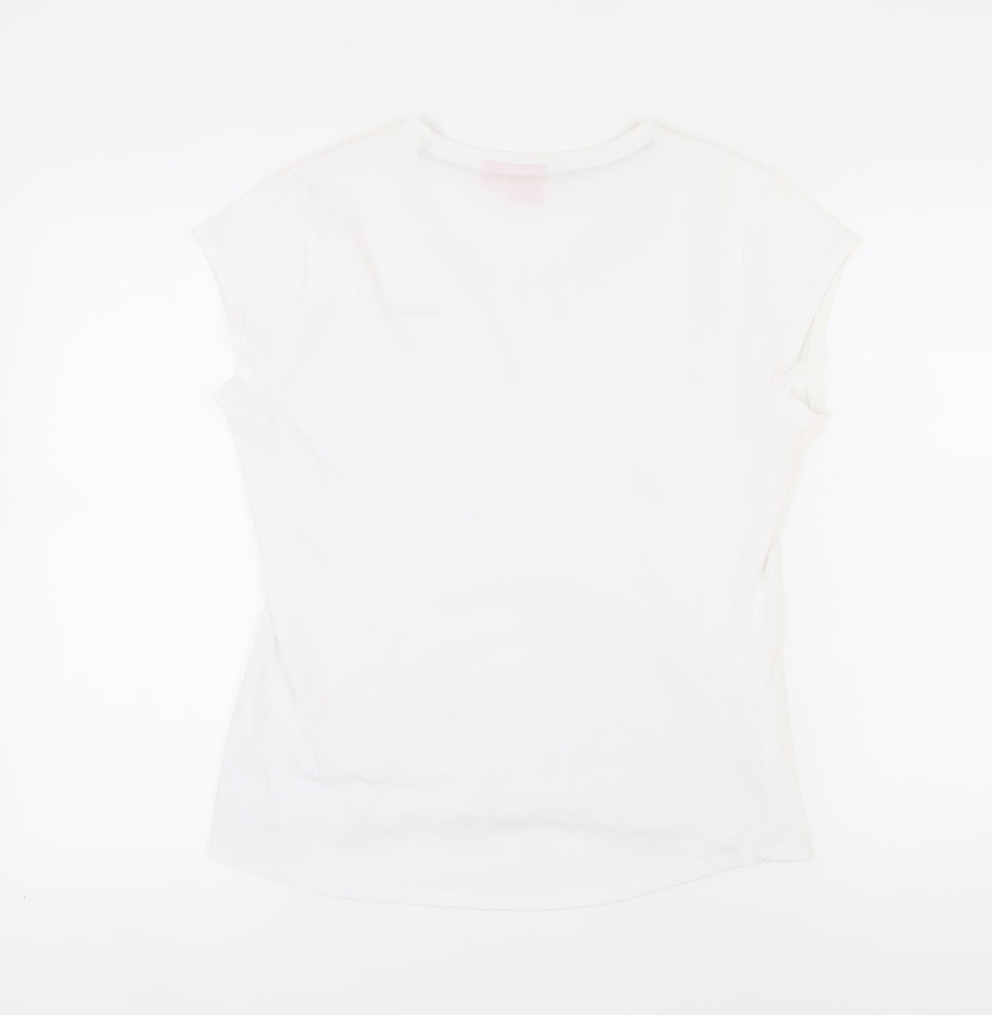 LA Gear Women's White V-Neck T-Shirt Size 16