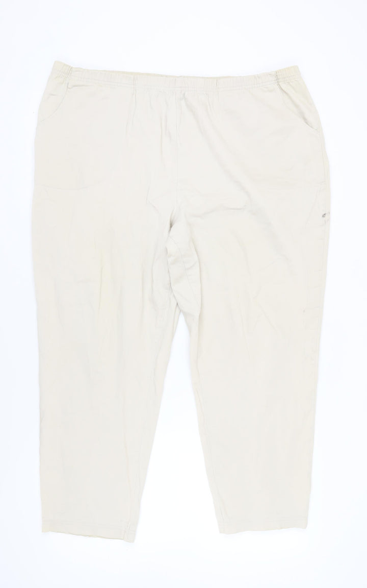 Croft & Barrow Women's Beige Trousers, 2XL, Elastic Waist