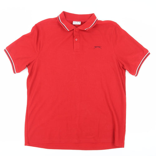 Slazenger Men's Red Polo Shirt XL Collared Casual