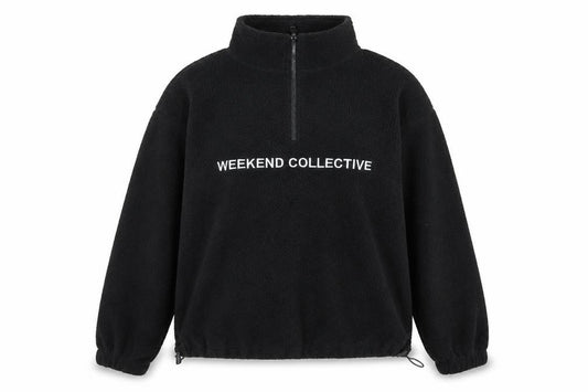 Front view of ASOS DESIGN Women's Black Pullover Fleece Sweatshirt, size 4