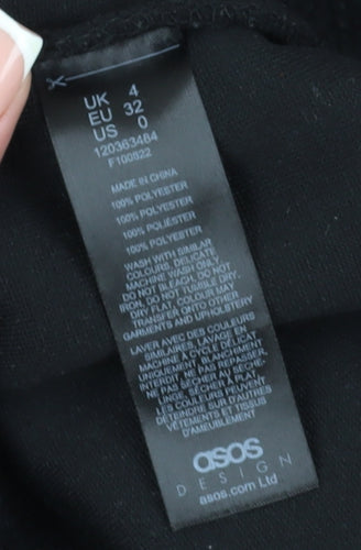 ASOS DESIGN Women's Black Pullover Fleece Sweatshirt Size 4