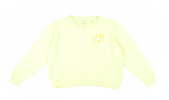 Jack Wills Women's Yellow Crew Neck Sweatshirt, Size 14