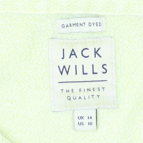 Jack Wills Women's Yellow Crew Neck Sweatshirt, Size 14